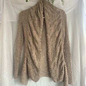 Romeo & Juliet Couture Cardigan Oatmeal Draping Open Front Hi Lo Nordstrom Sz S
